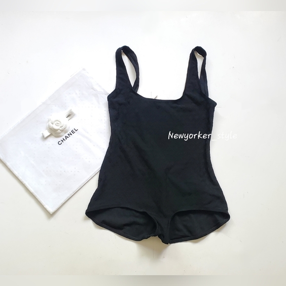 (Sale)CHANEL CC Logo Black Swimsuit Brand New - Picture 1 of 6